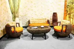 Living room interior rattan