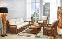 Living room interior rattan