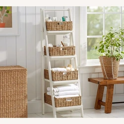 Baskets in the bathroom interior