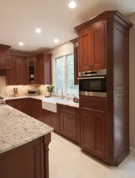 Kitchen with brown doors photo