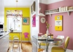 Lemon walls in the kitchen photo