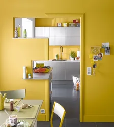 Lemon walls in the kitchen photo