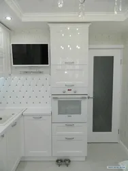 Kitchen design with white tv