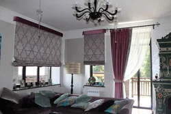 Roman blinds in the apartment photo