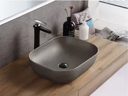 Gray sink in the bathroom interior