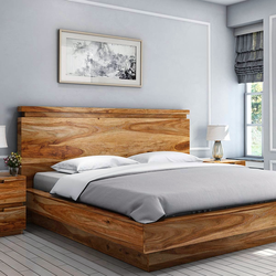 Solid wood furniture in the bedroom interior