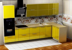 Kitchen photos in yellow and black