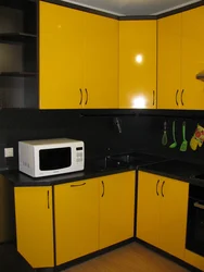 Kitchen photos in yellow and black
