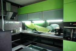 Black green kitchen design