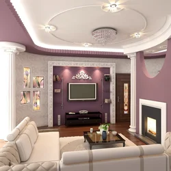 Plasterboard living room design photo