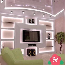 Plasterboard living room design photo