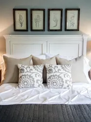 Decorative pillows in the bedroom interior