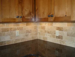 Travertine in the kitchen interior photo