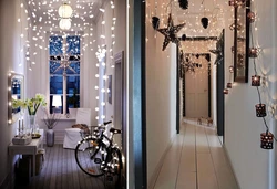 Garlands in the living room interior photo