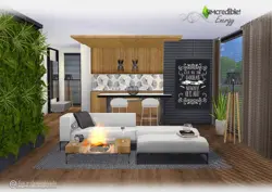 Sims 4 dizayndagi yashash xonasi