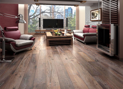 Wooden floor in the interior of the apartment photo
