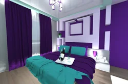 What color goes with light green in the bedroom interior