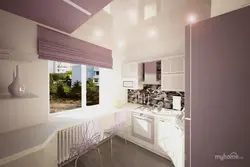 Dusty pink kitchen interior