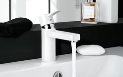 White Faucet In The Bathroom Photo