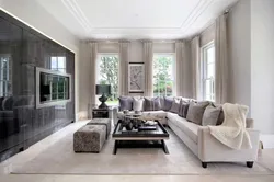 Living Room Interior With A Large Window In The Apartment