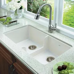 Ağ mətbəx lavabo dizaynı
