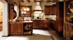 Kitchen design with wood furniture