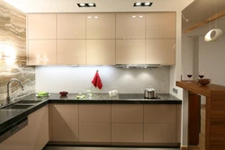 Kitchen interior beige ceiling