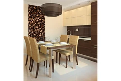 Kitchen design with brown table