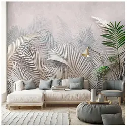 Photo Wallpaper Palm Leaves In The Bedroom Interior