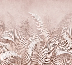 Photo wallpaper palm leaves in the bedroom interior