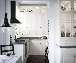 Interyerda ikea budbin kulrang oshxona