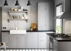 Interyerda Ikea Budbin Kulrang Oshxona