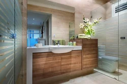 Bathtubs with wooden countertop photo