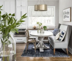 Beige sofa for the kitchen photo