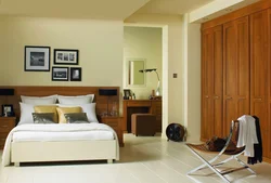 Furniture of different colors in the bedroom interior