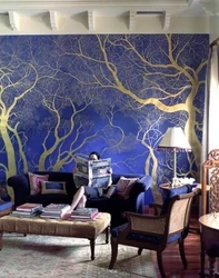 Living Room Design With Wall Painting