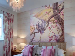 Living room design with wall painting
