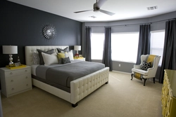 Light Bedroom Design With Dark Bed