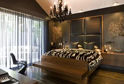 Bedroom design gray and gold