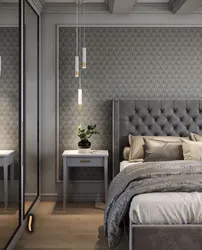 Bedroom design gray and gold