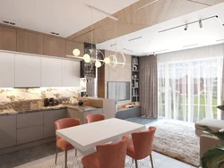Kitchen living room design in the village