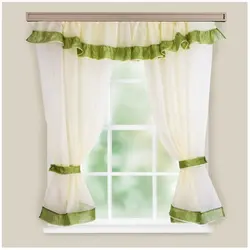 Curtains for the kitchen with tiebacks photo
