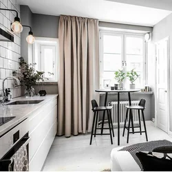 Kitchen interiors furniture curtains
