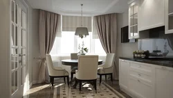 Kitchen interiors furniture curtains