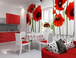Kitchen interiors furniture curtains