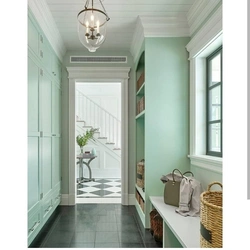 Hallway in olive color photo