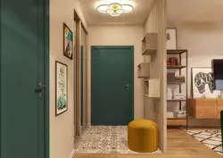 Hallway in olive color photo
