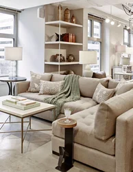 Milk sofa in the living room photo