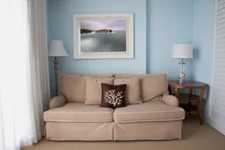Milk sofa in the living room photo