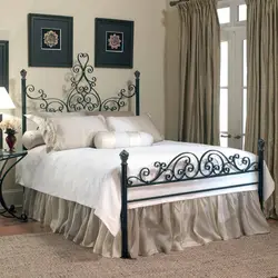 White Metal Bed In The Bedroom Interior